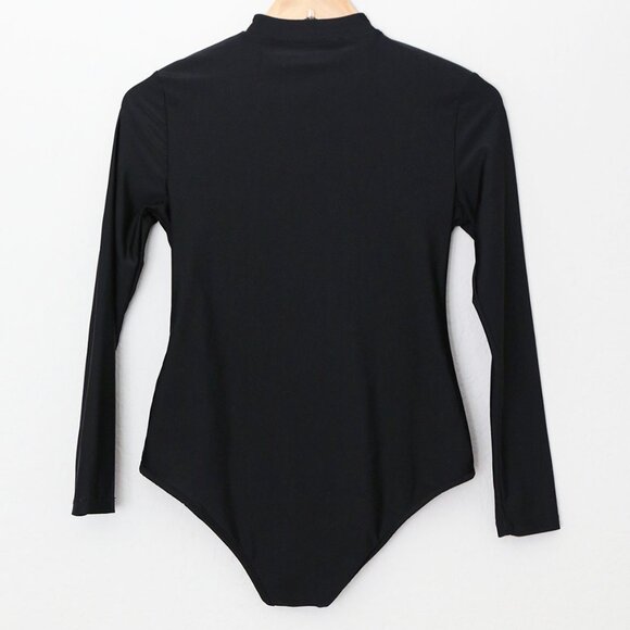 LYRA Swim Sofia One Piece Long Sleeve Black Swimsuit S Half Zip UPF 50+ Modest - Picture 12 of 14